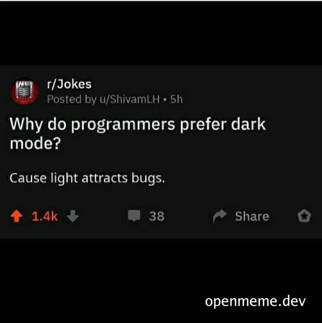 programmer dark mode joke