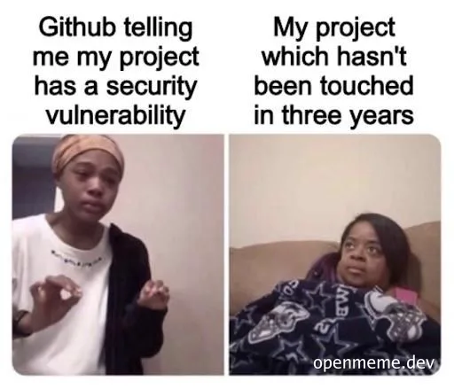 Github security vulnerability meme