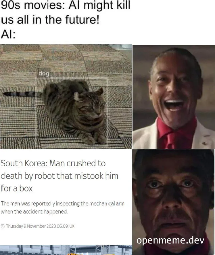 AI robot kills man in South Korea, 90s movie AI kill scene