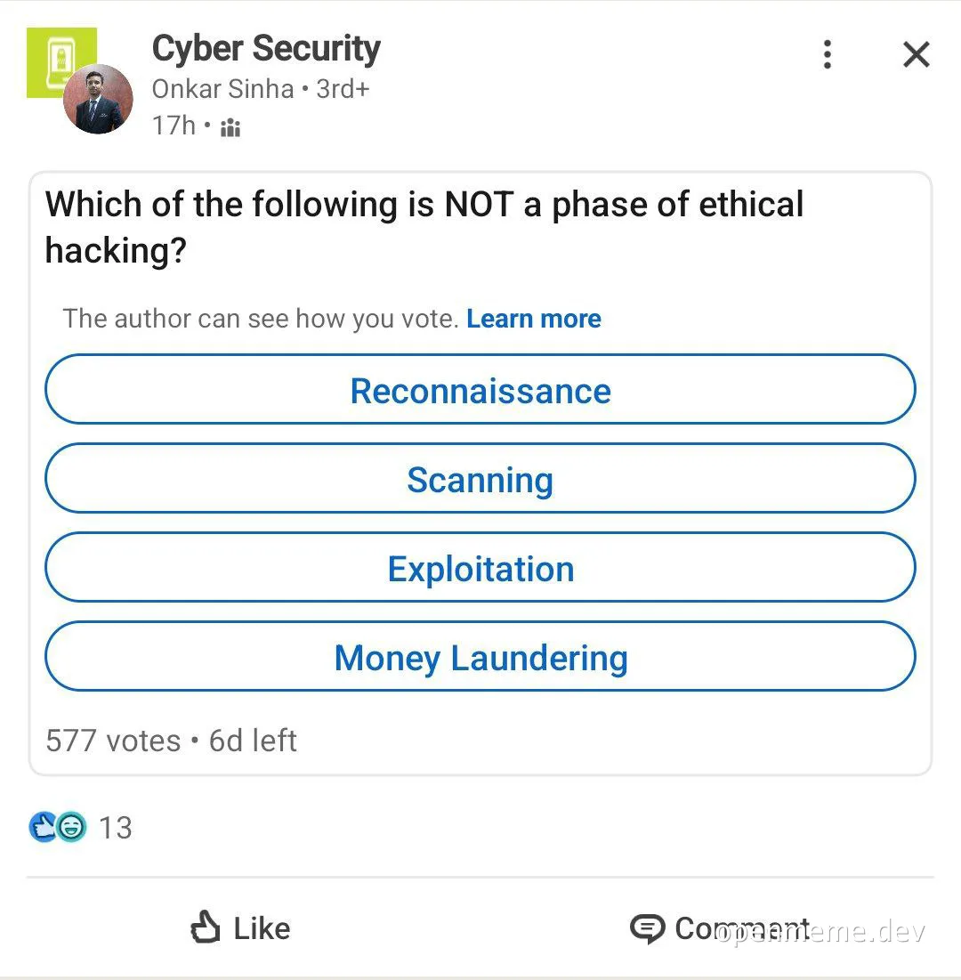 cybersecurity quiz question meme