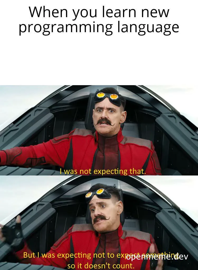 meme about learning a new programming language