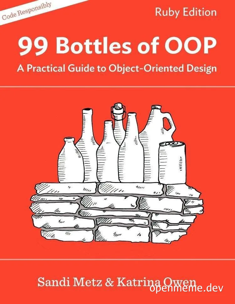 99 Bottles of OOP book cover with bottles on a brick wall