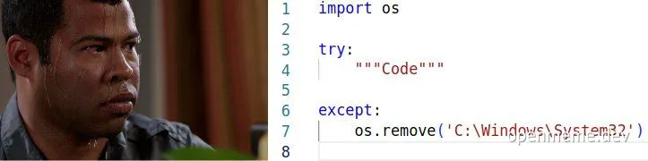 man sweat drops code error