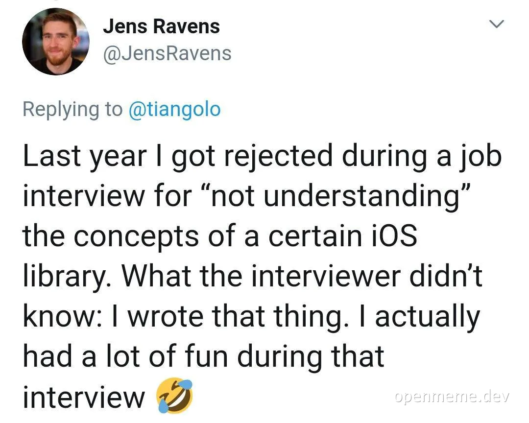 A developer's humorous take on a job interview rejection