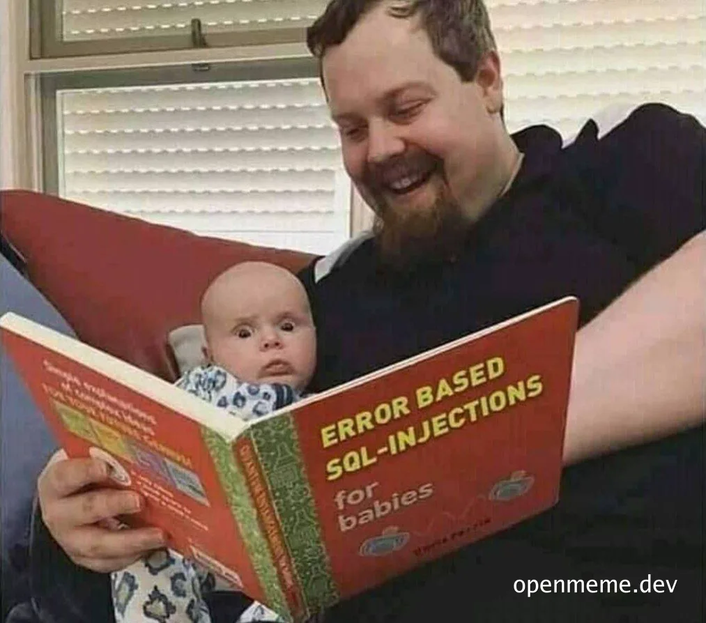 man reading book with baby about sql injections