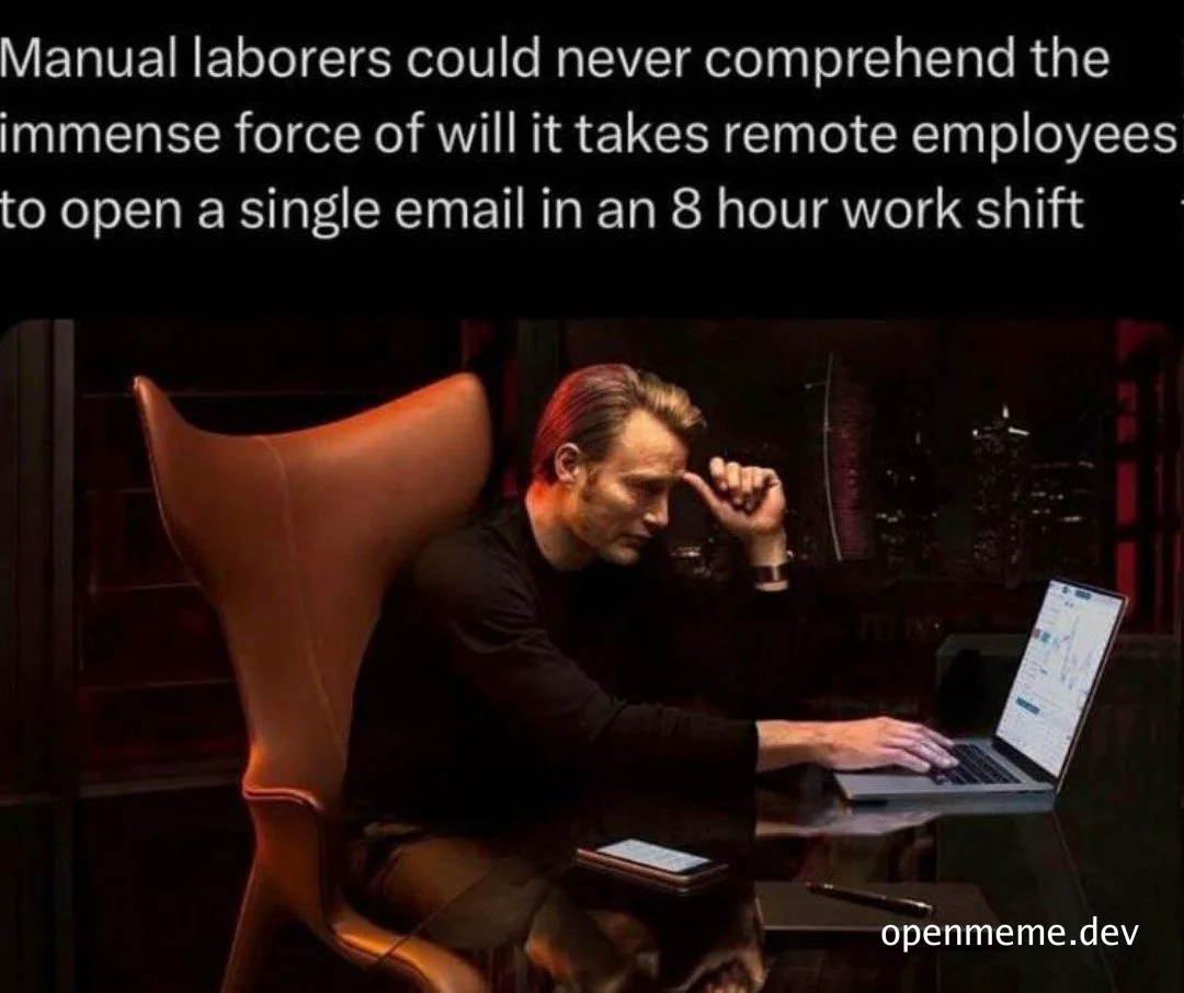 Remote worker struggling to open an email