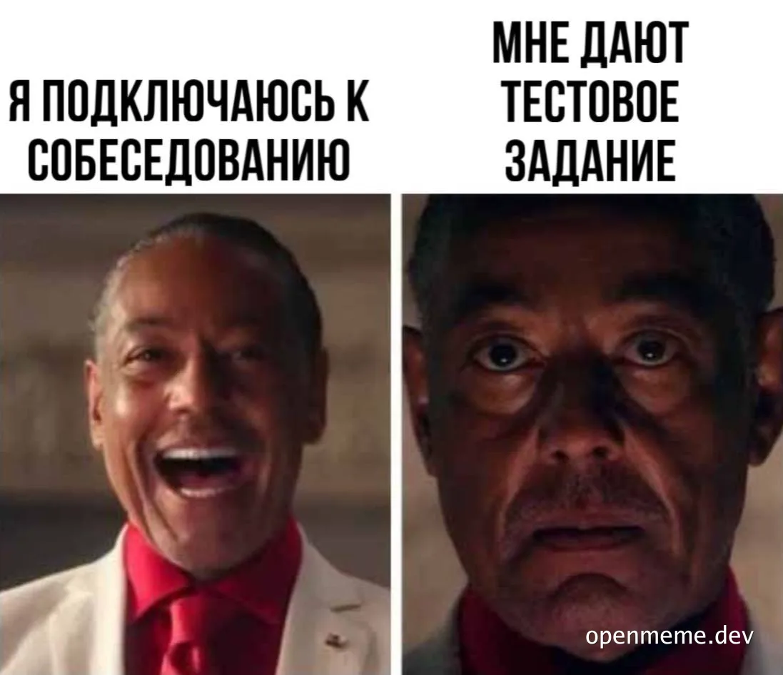 Two-panel meme of man with shocked expression