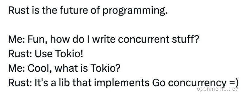 Rust programming language concurrency meme