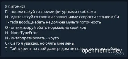 russian programmer meme about python