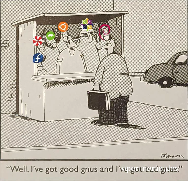 cartoon of man talking to booth with people having social media logos for heads