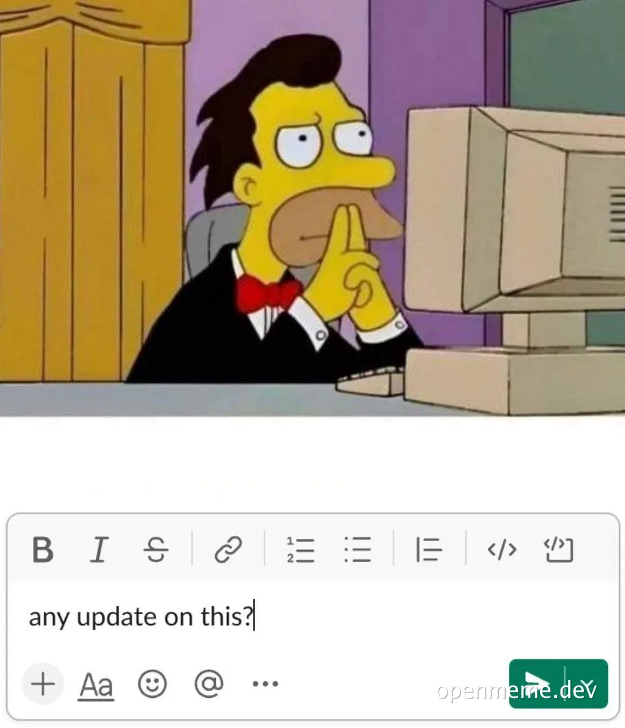 Simpson character looking at computer screen with question