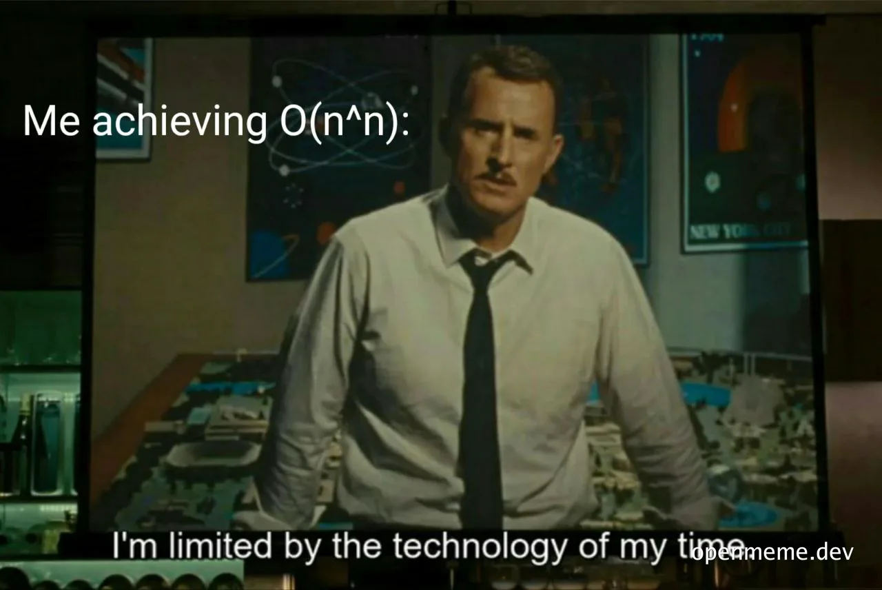 a still from a movie of a man in a white shirt and black tie standing in front of a table with a confused expression on his face