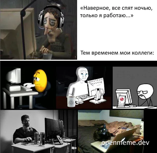 russian office worker feels alone in late night work