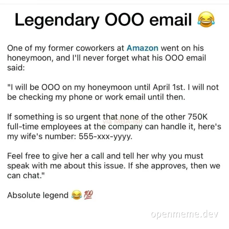Legendary OOO email