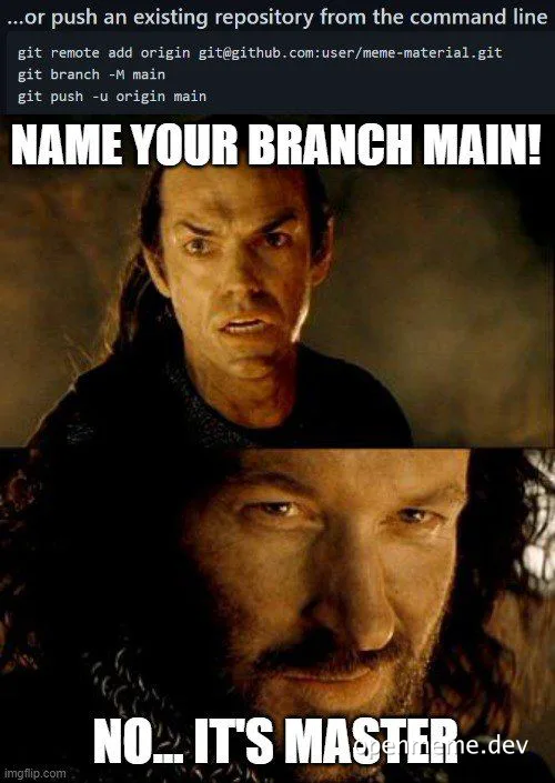 Lord of the Rings character reacts to GitHub branch naming
