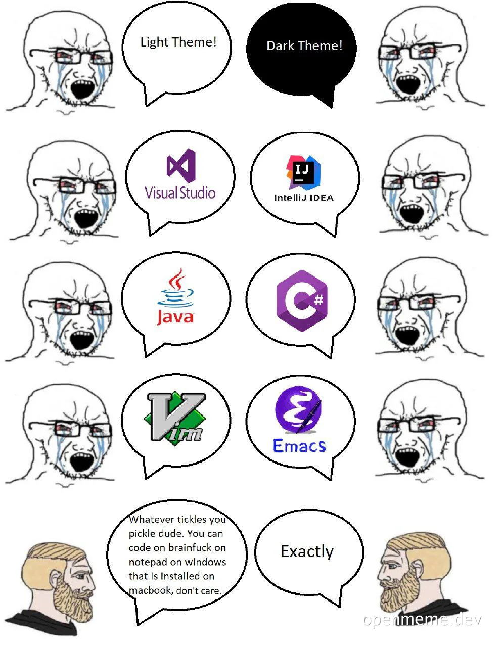 programmer reaction to code editor themes