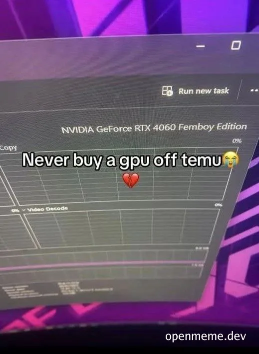 Never buy a gpu off temu