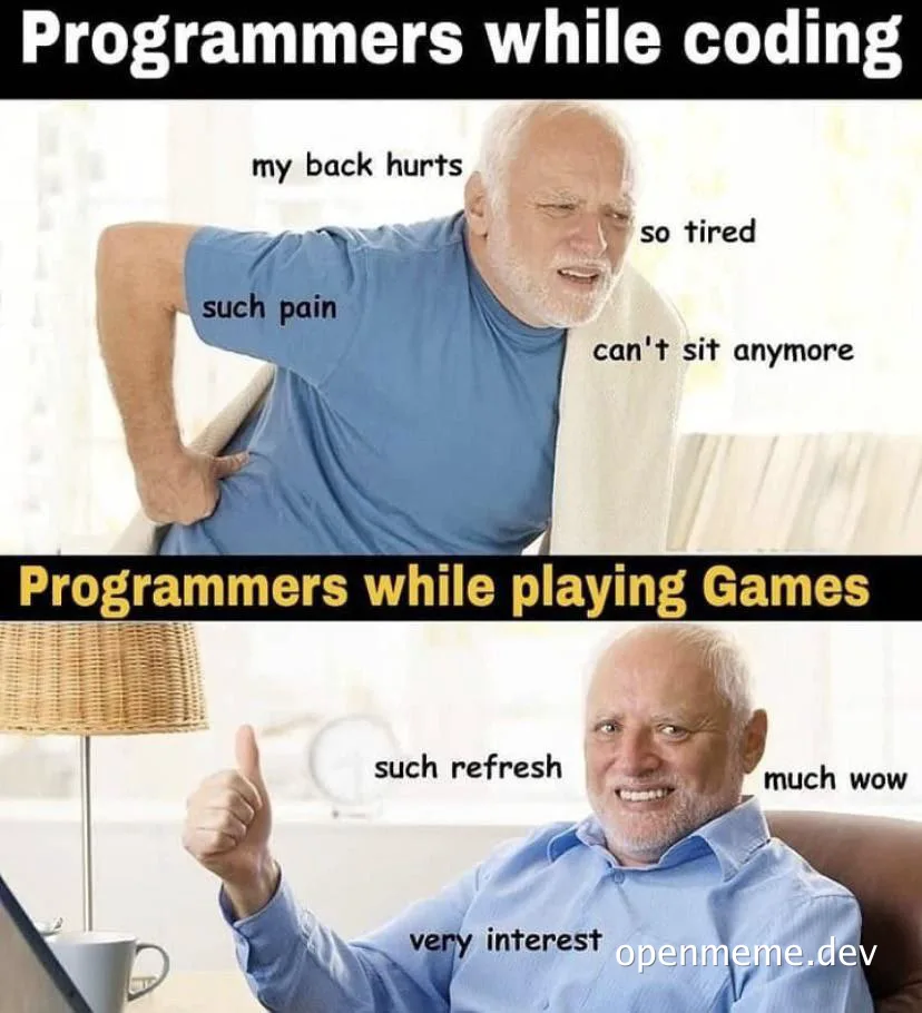 programmers life contrast coding vs gaming