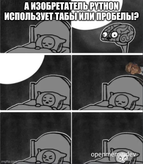 a person lying in bed with a worried expression, with a brain character looking on