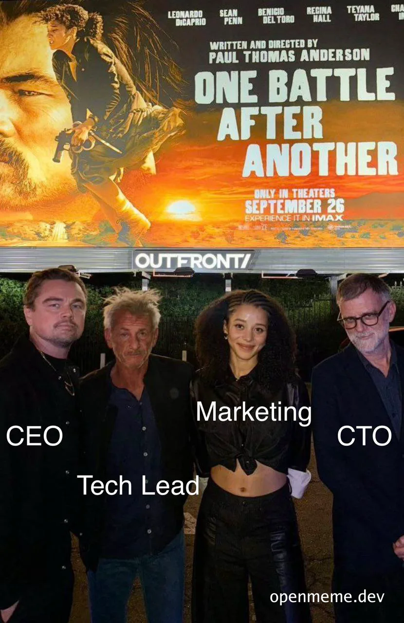 one battle after another tech team struggles meme