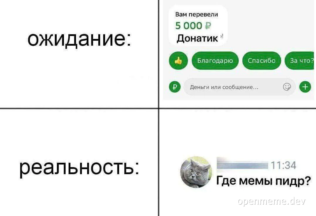 russian meme about expecting 5000 rubles but getting a confusing message