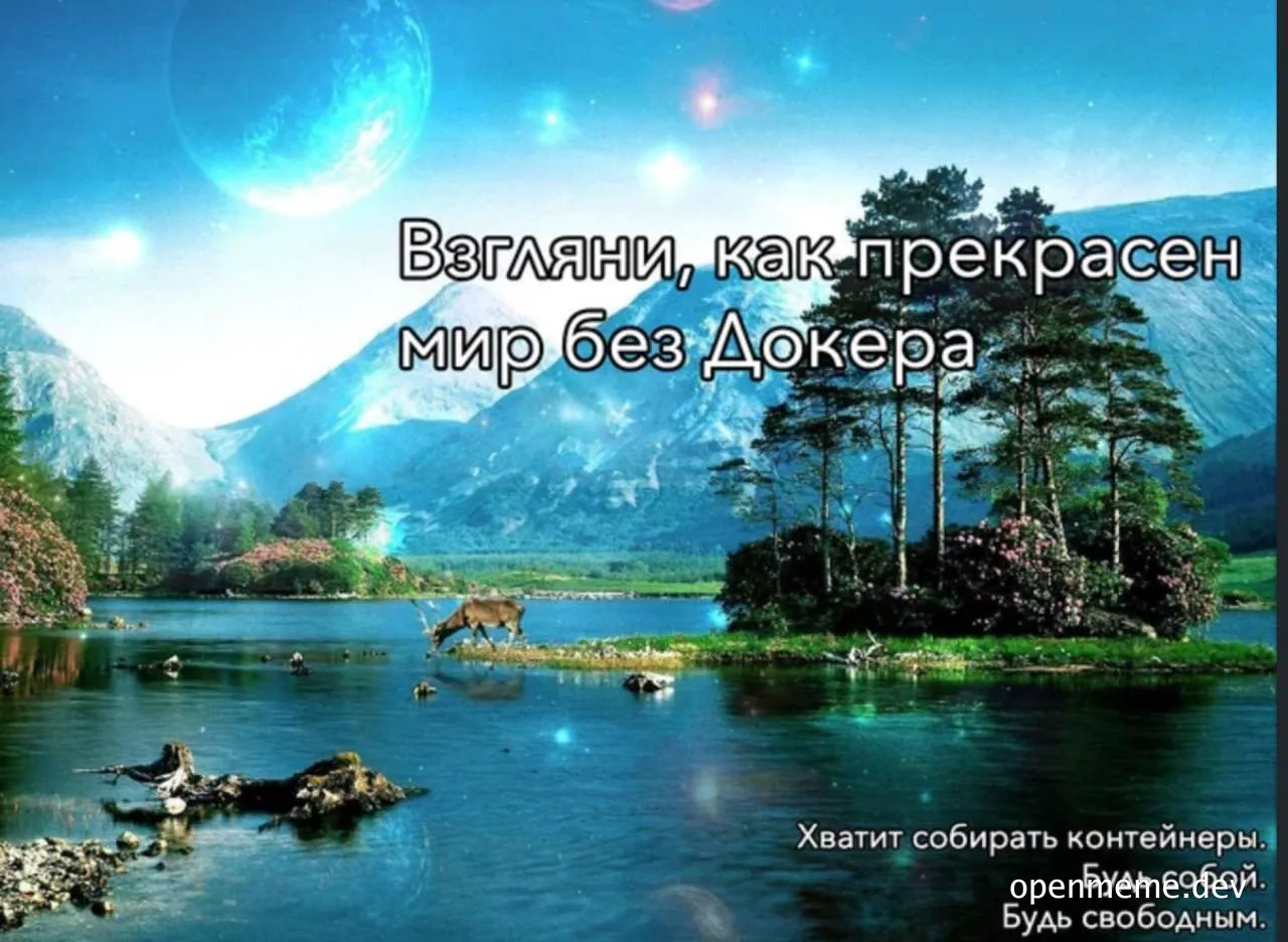 idyllic landscape with deer by lake without docker