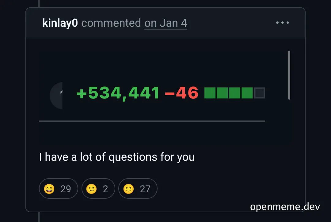 a screenshot of a comment with a large number and a questioning message