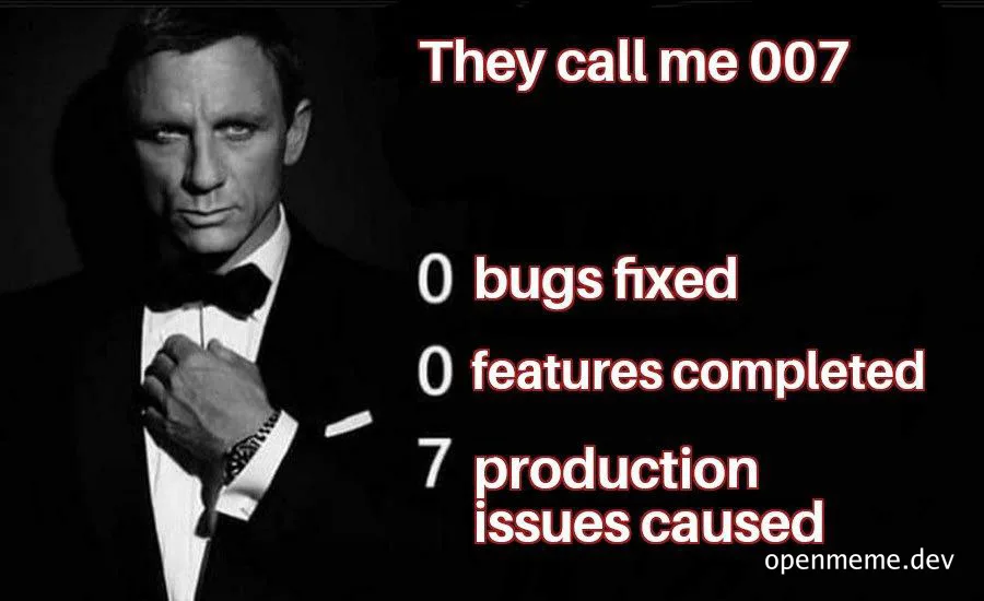 James Bond meme with text overlay