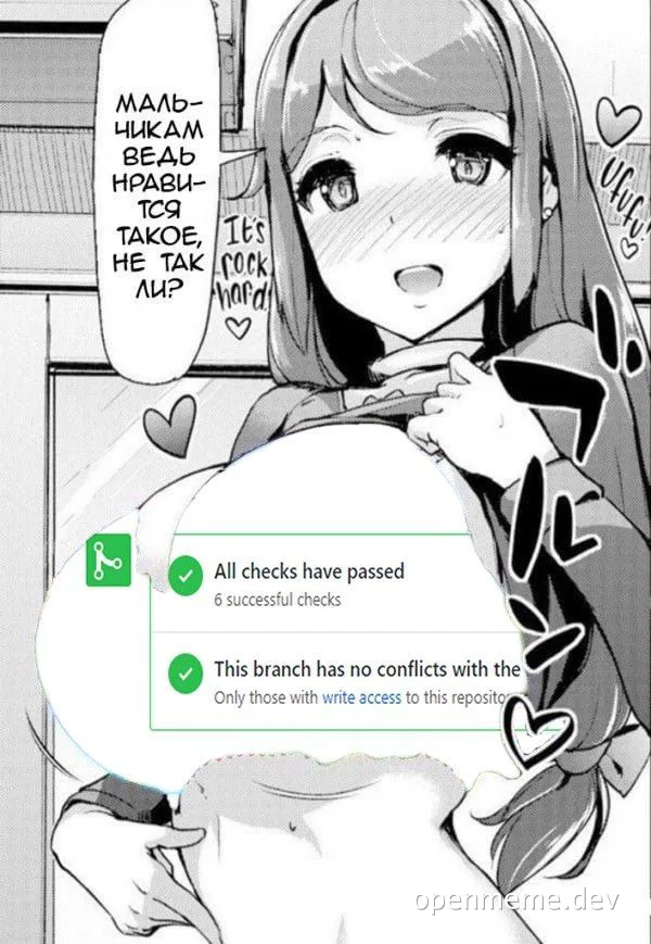 manga-style girl with shocked expression and code review pop-up