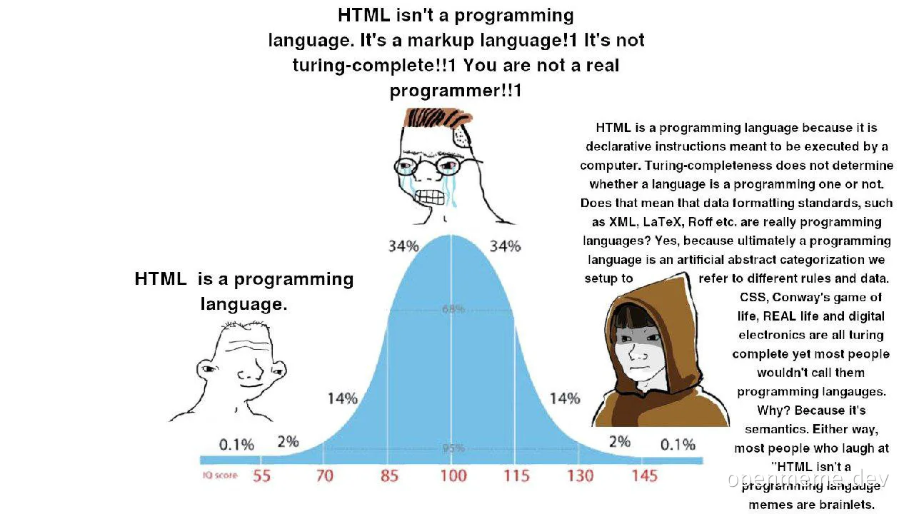 HTML programming language debate meme