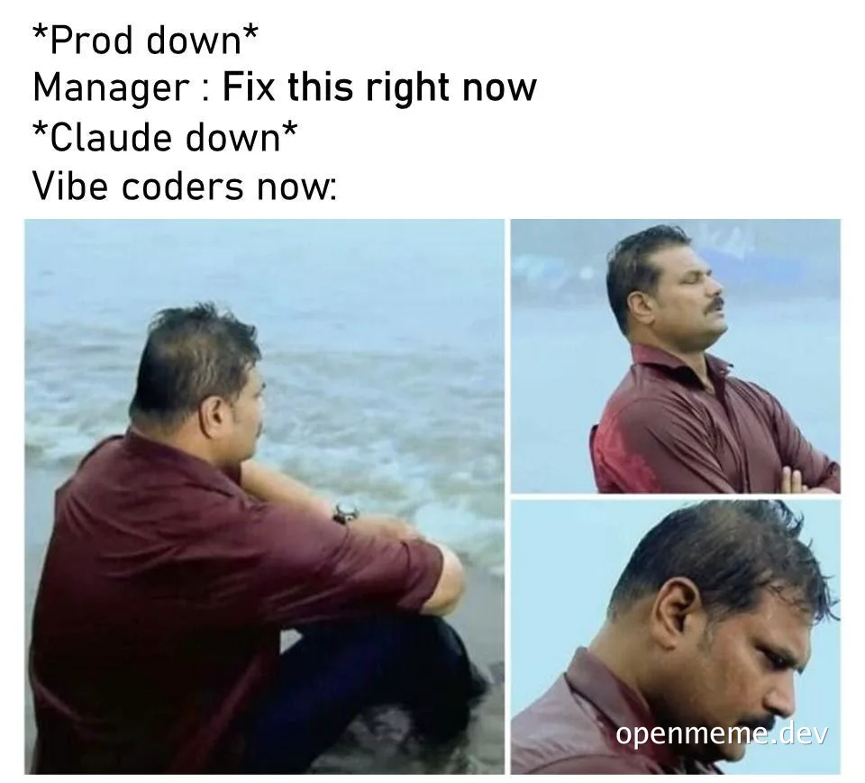 Relaxed coder vs stressed coder meme