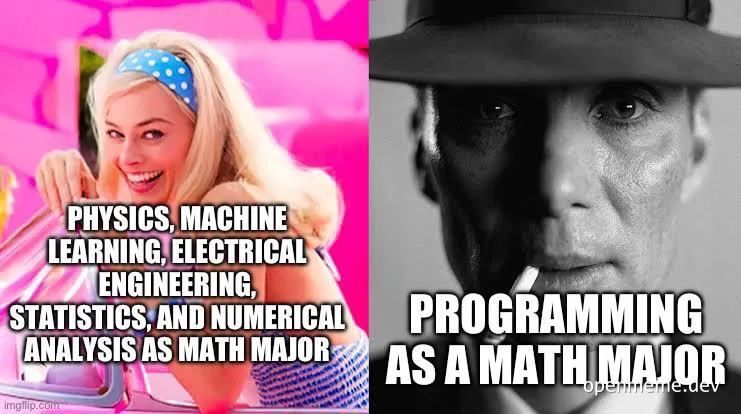 Math major expectations vs reality programming