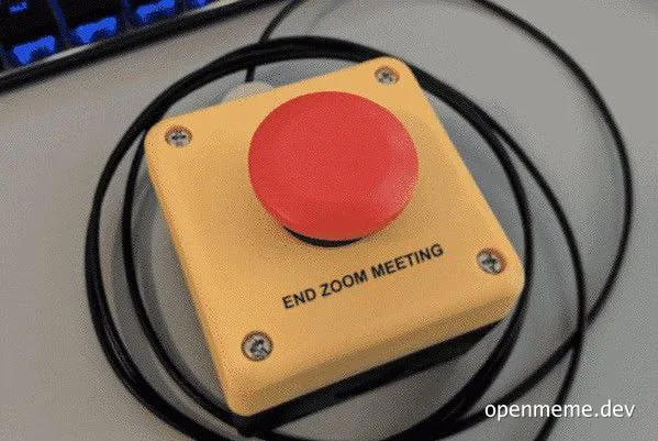 A yellow box with a red button that says 'END ZOOM MEETING'
