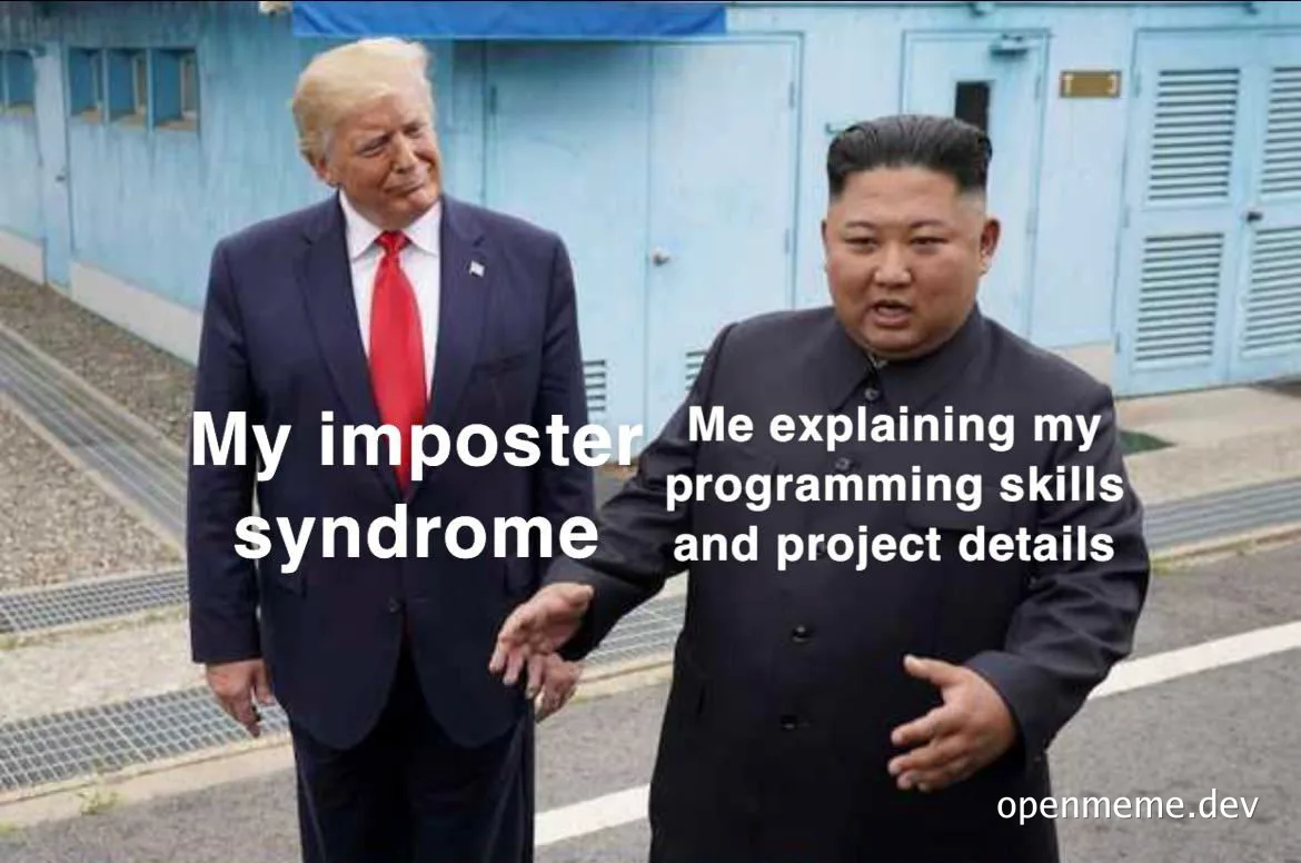 Donald Trump and Kim Jong Un meme about imposter syndrome