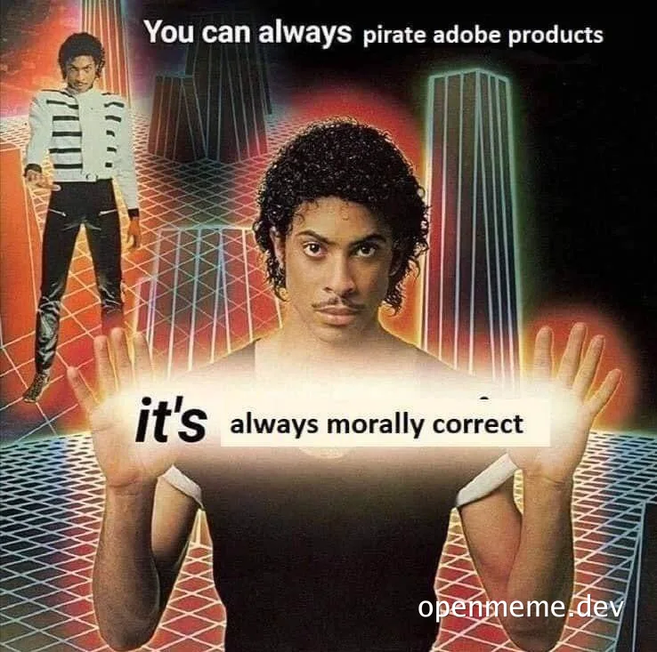 Michael Jackson meme about pirating Adobe products
