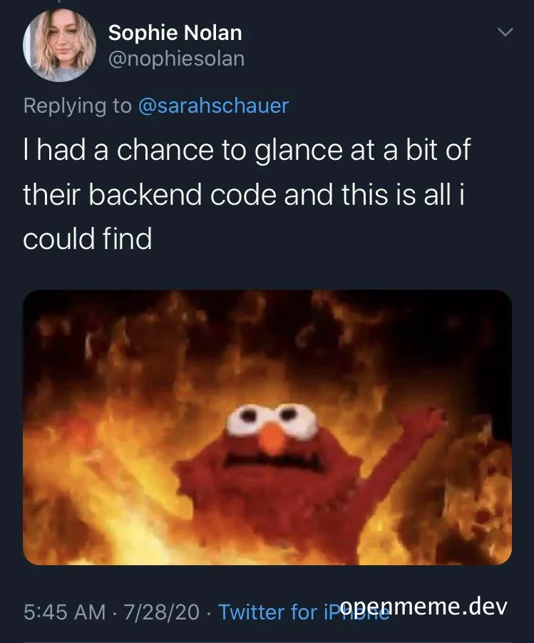 Elmo in flames