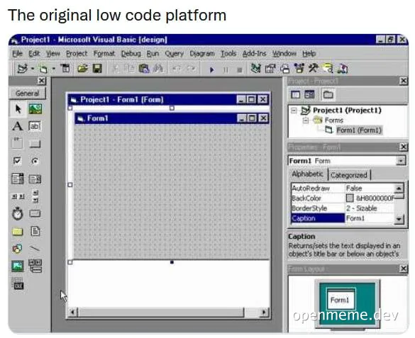 screenshot of Microsoft Visual Basic with a form design