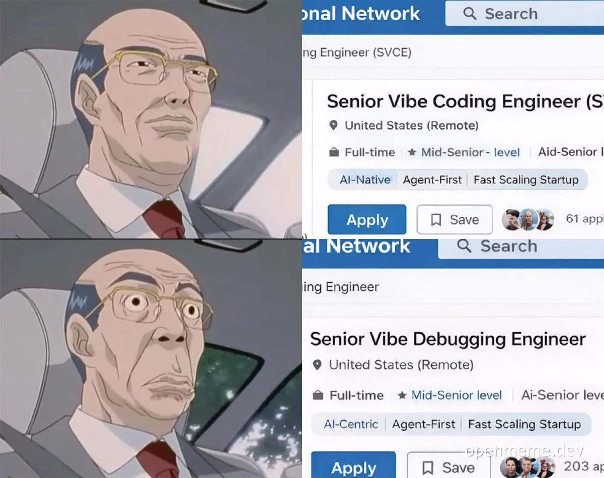 Elderly man reacting to job titles on a computer screen