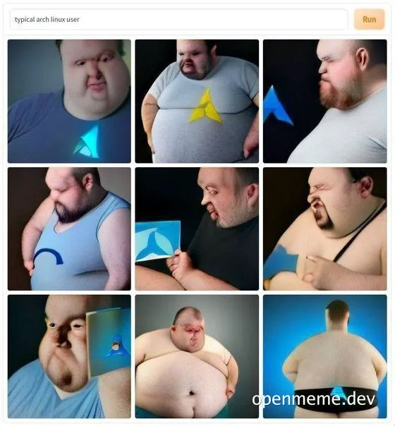 Typical Arch Linux user meme with various logos