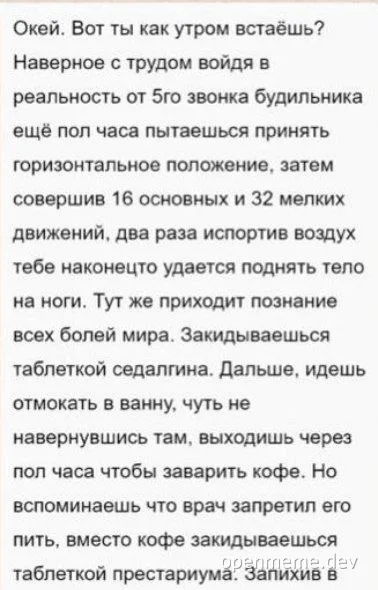 russian morning routine meme