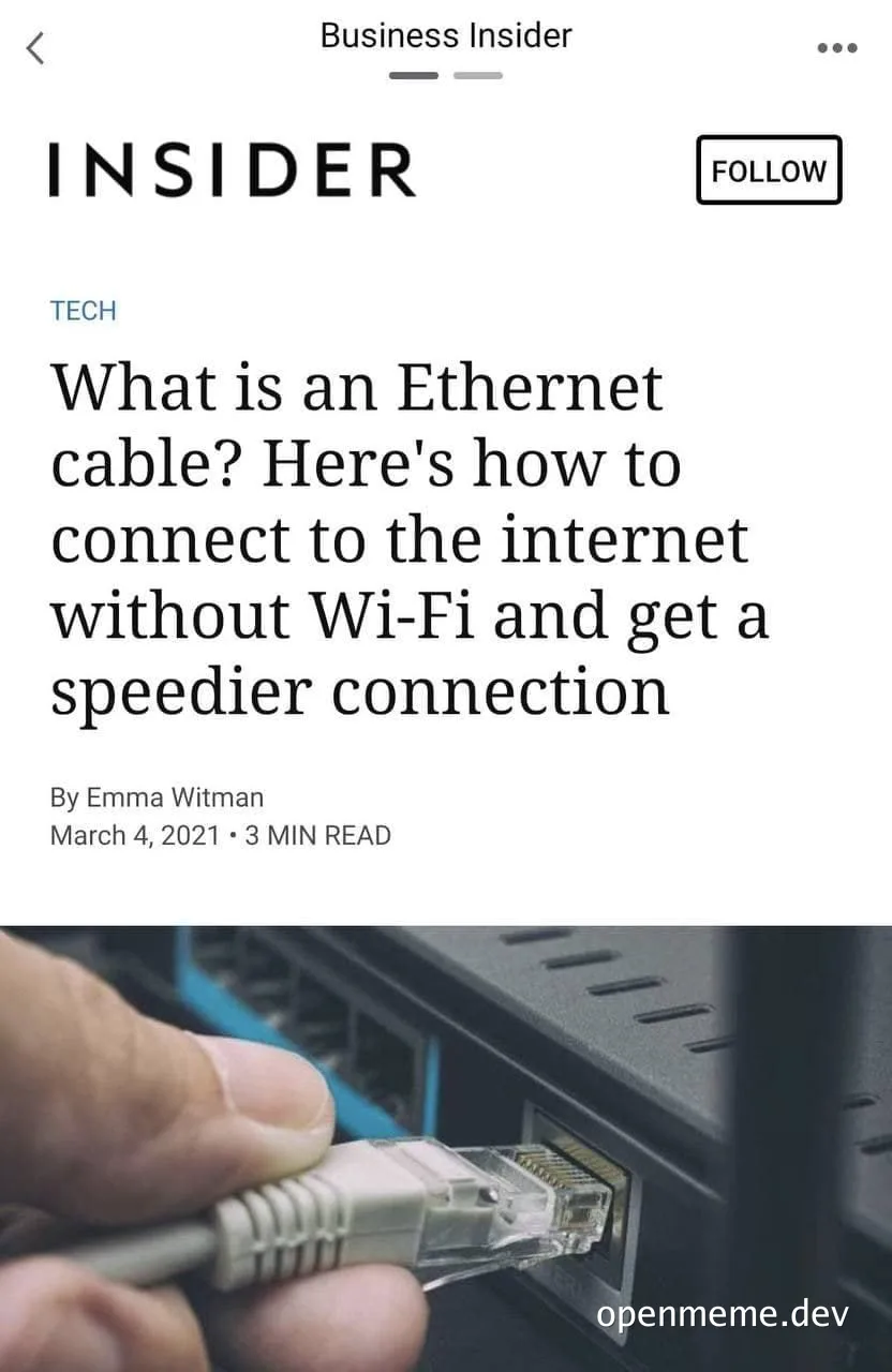 hand holding ethernet cable