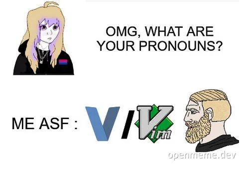 Pronoun confusion meme with anime characters
