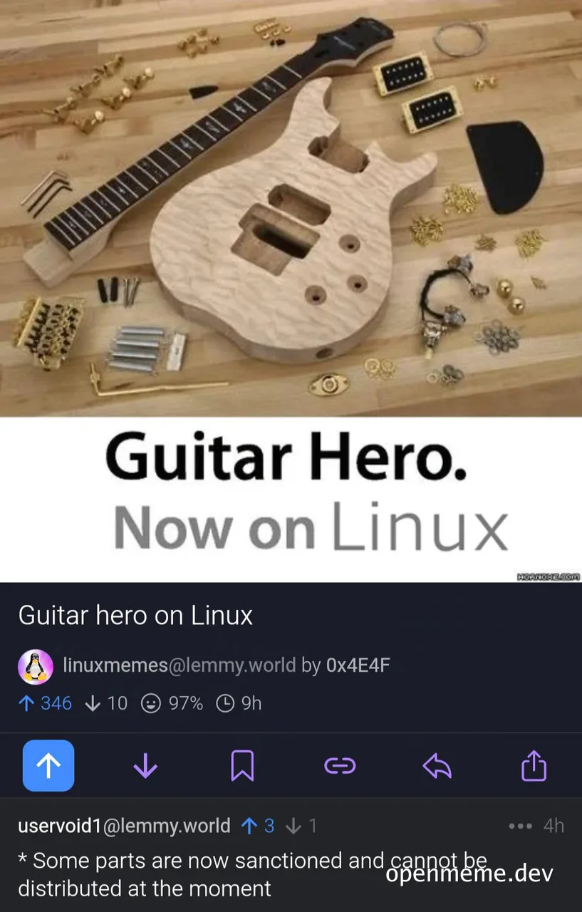 guitar hero on linux meme