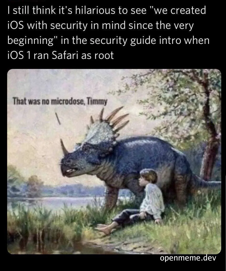 a boy sitting next to a dinosaur with the text 'That was no microdose, Timmy'
