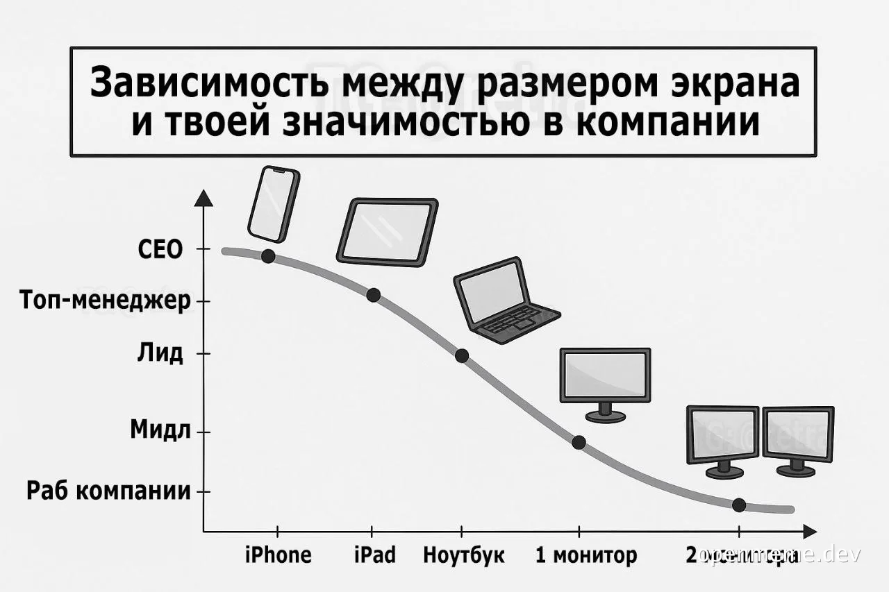 The relationship between screen size and your importance in the company