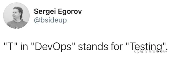 DevOps joke about testing