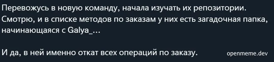 russian developer reaction to mysterious codebase folder