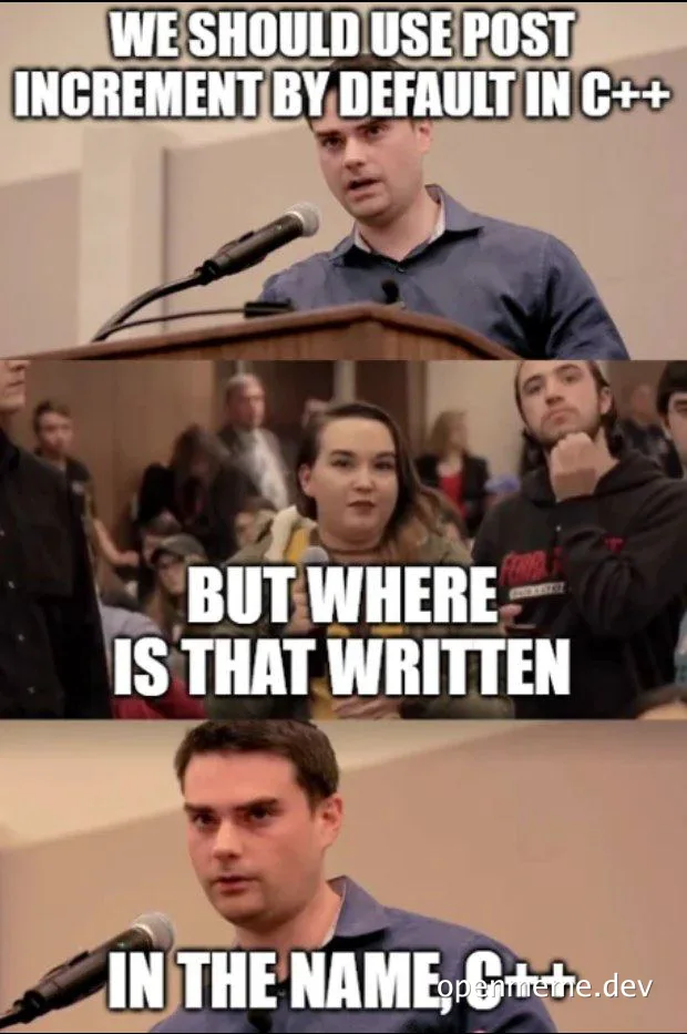 C++ programming language discussion meme