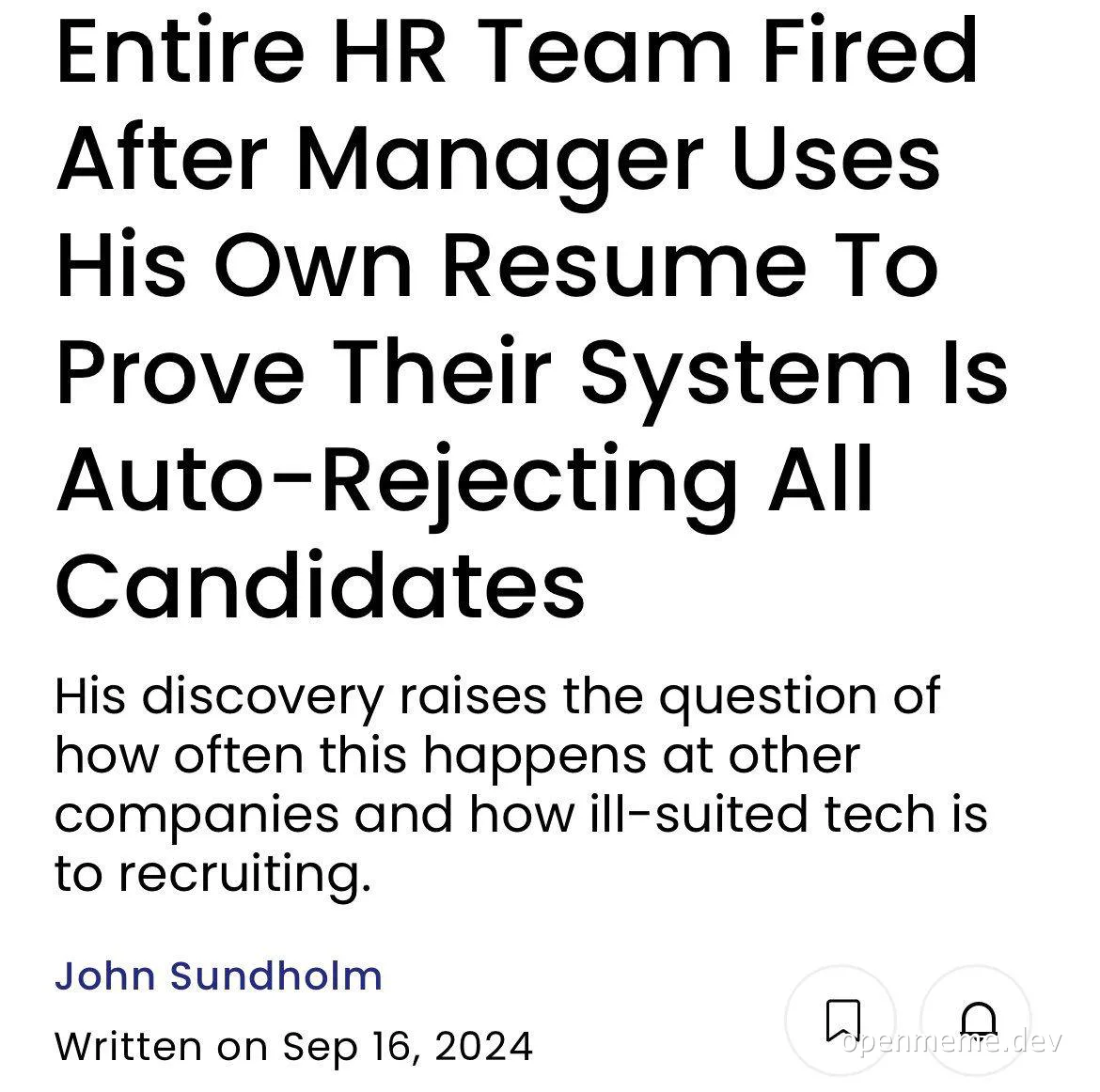 HR team fired after manager uses resume to expose auto-rejection system