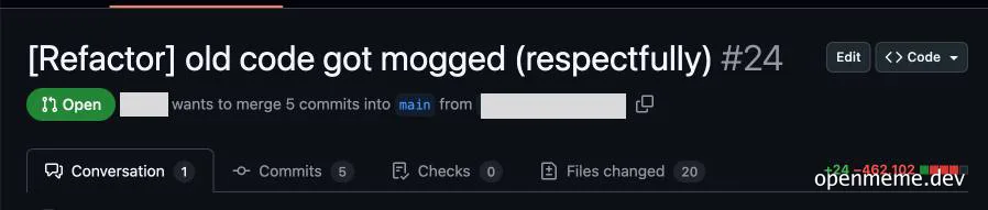 old code got refactored